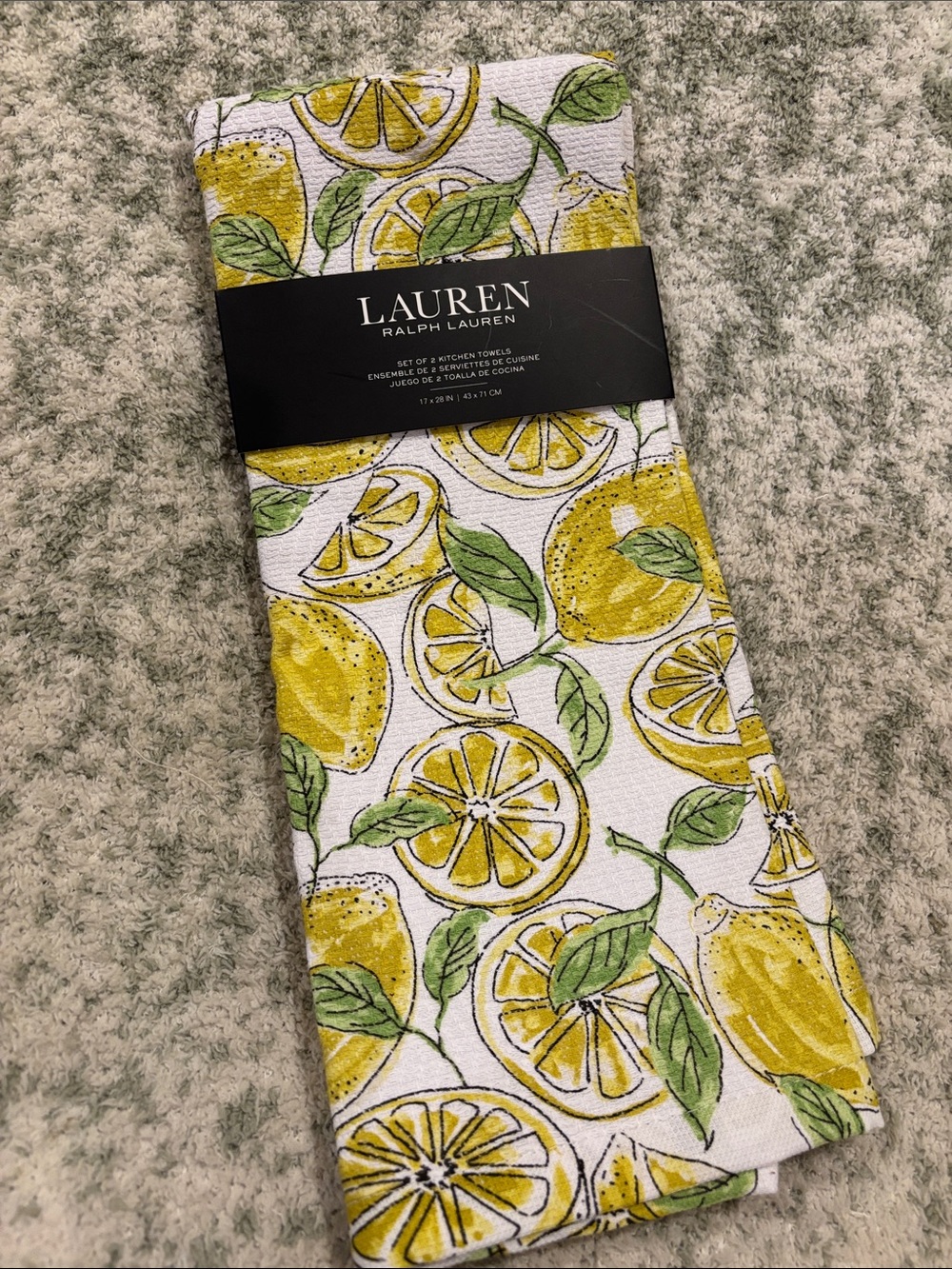 Lauren Ralph Lauren Lemon Kitchen Towels Set of 2 NWT Cotton 17x28” - Picture 15 of 16